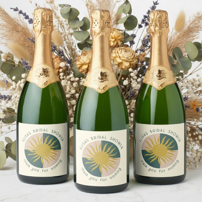 Seaside Soiree Bridal Shower Modern Cute CUSTOM Sparkling Wine Label (Seaside Soiree Bridal Shower Modern Cute CUSTOM Sparkling Wine Label
)