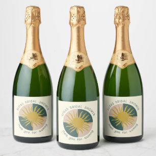 Seaside Soiree Bridal Shower Modern Cute CUSTOM Sparkling Wine Label