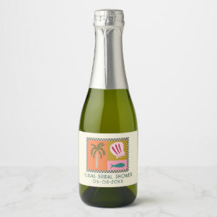 Seaside Soiree Bridal Shower Modern Cute CUSTOM Sparkling Wine Label