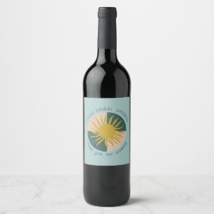 Seaside Soiree Bridal Shower Modern Cute CUSTOM Wine Label