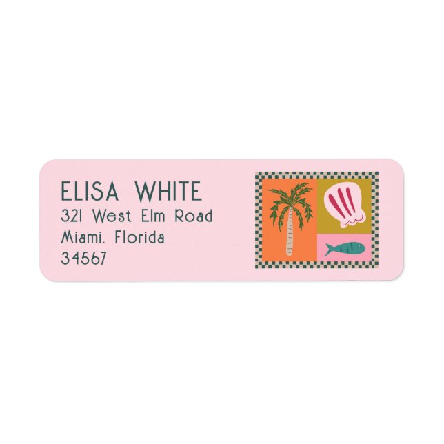Seaside Soiree Palm Tree Shells Modern Cute CUSTOM (Front)