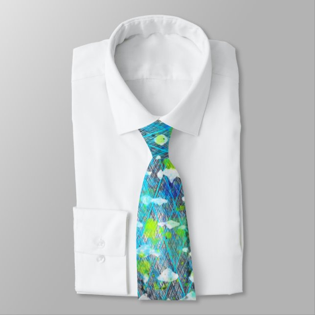 Seaside Storm Abstract Tie (Tied)