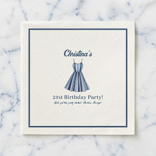 Seaside Stripes Celebration Birthday    Napkin