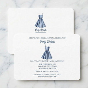 Seaside Stripes Celebration QR Code RSVP Card