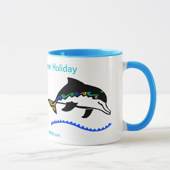 Seaside Summer Holiday - Dolphins Mug (Right)