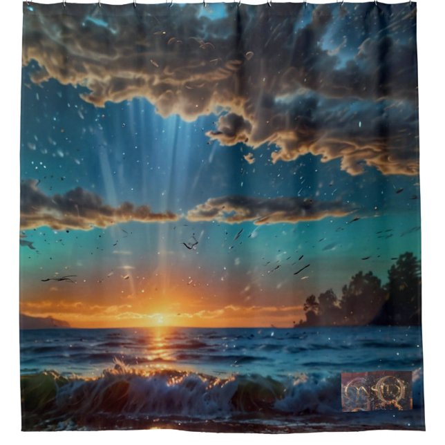 Seaside Sunrise Shower Curtain (Front)