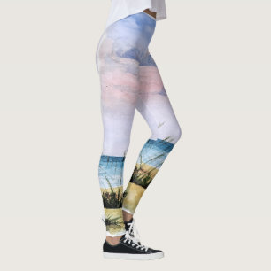 Seaside Sunrise – Watercolor Seascape Painting Bal Leggings