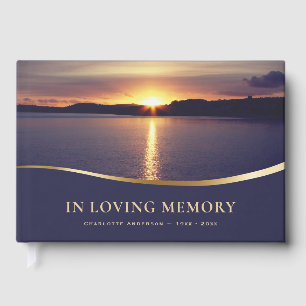 Seaside Sunset In Loving Memory Guest Book