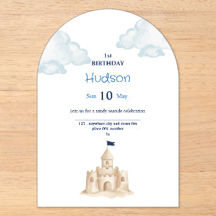 Seaside Sunshine 1st Birthday Invitation