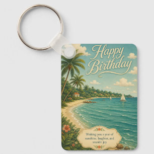 Seaside Sunshine Birthday Escape Key Ring