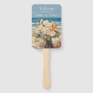Seaside Theme Wedding Program Set of Fans