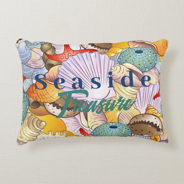  Seaside Treasure Marine Life Decorative Seashells Cushion (Front)