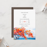 Seaside Tropical Flame Tree Blossoms Beach Wedding