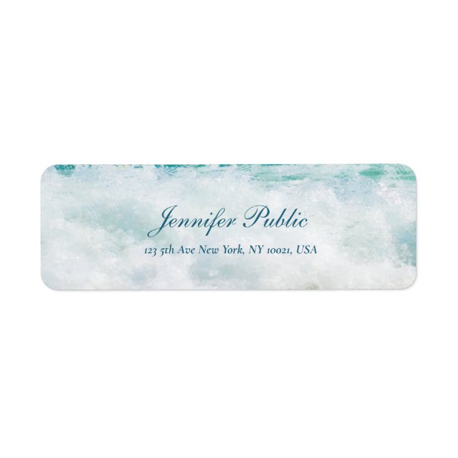Seaside Waves Artwork Handwritten Script Text (Front)