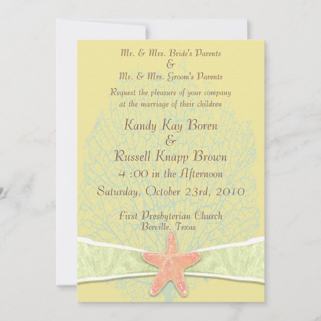 Seaside Wedding Invitation (Front)