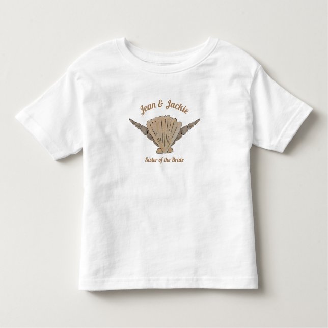 Seaside Wedding Sister of the Bride Sea Shells Toddler T-Shirt (Front)