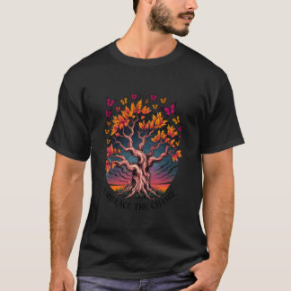 Season Change Changing Time Butterflies Autumn Oak T-Shirt