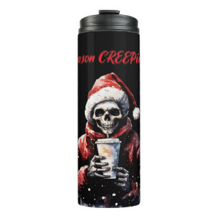 Season Creeping Christmas Skeleton Thermal Tumbler
