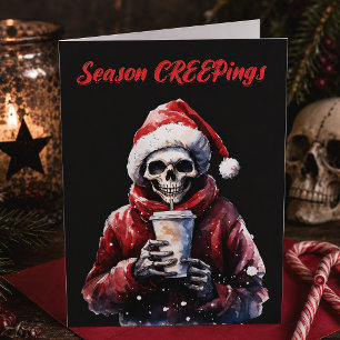 Season Creepings Santa Skeleton Spooky Christmas Card