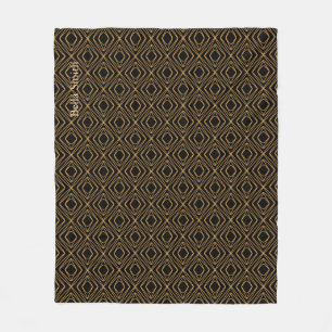 Season Diamante Faux Gold on Black Fleece Blanket