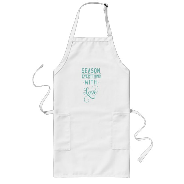Season Everything With Love, Typography Long Apron (Front)