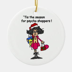 Season For Psycho Shoppers Ceramic Tree Decoration
