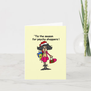 Season For Psycho Shoppers Holiday Card