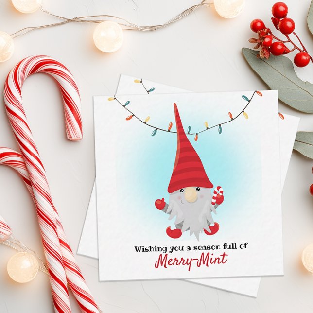 Season Full of Merry Mint Elf Note Card (Merry Mint Candy Cane Card)