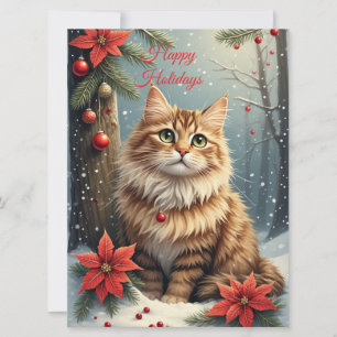 Season Greeting Cat  Card