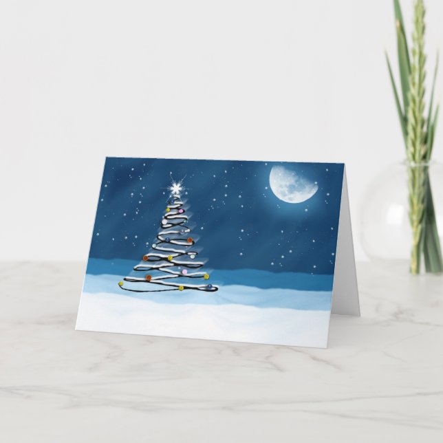 Season Greeting Holiday Card with tree (Front)