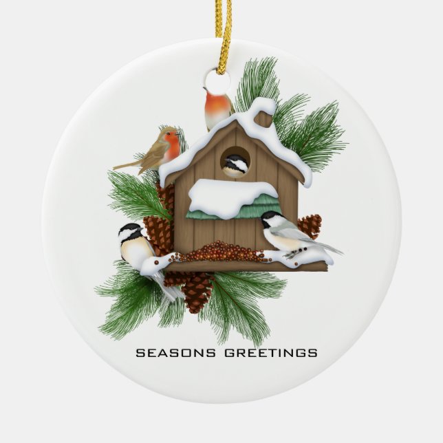 Season Greetings Ceramic Tree Decoration (Front)