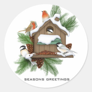 Season Greetings Classic Round Sticker