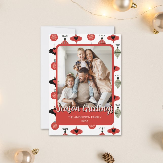 Season Greetings Family Photo Christmas   Holiday Card (Season Greetings Family Photo Christmas Holiday Card)