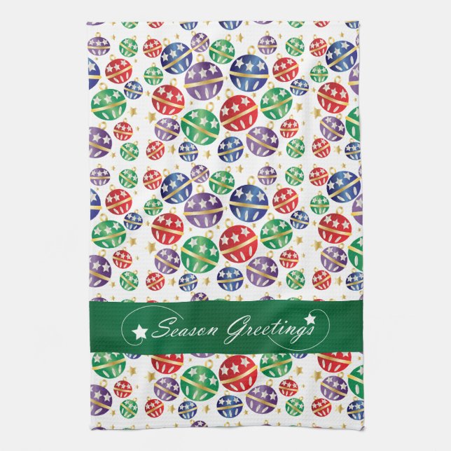 Season Greetings Jingle Bells Tea Towel (Vertical)