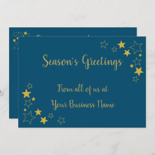 Season Greetings non religious blue Gold card