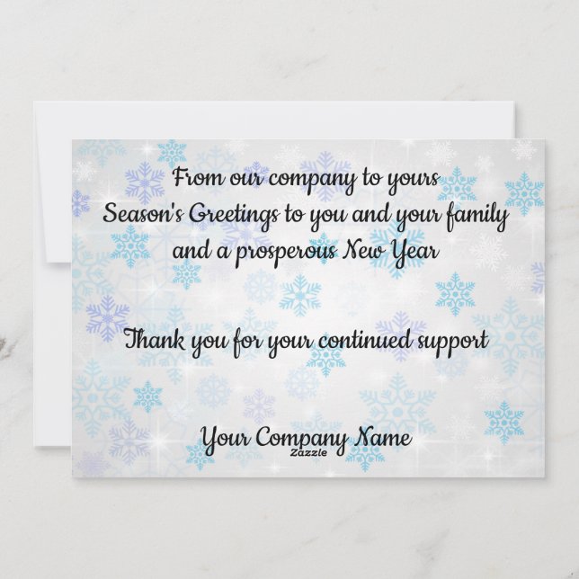 Season Greetings non religious christmas business Holiday Card (Back)