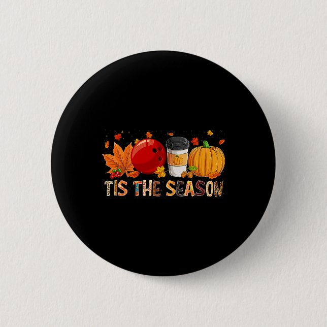 Season Leopard Pumpkin Bowling Halloween Fall Leaf 6 Cm Round Badge (Front)