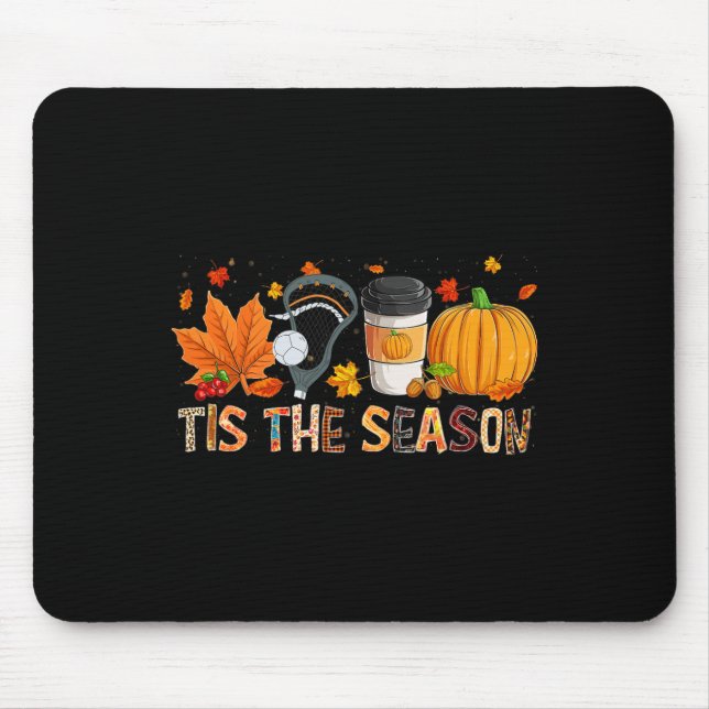 Season Leopard Pumpkin Lacrosse Halloween Fall Lea Mouse Pad (Front)