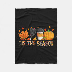 Season Leopard Pumpkin Racquetball Halloween Fall  Fleece Blanket