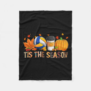 Season Leopard Pumpkin Volleyball Halloween Fall L Fleece Blanket