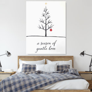 Season of Gentle Love - Minimalist Christmas Art Canvas Print