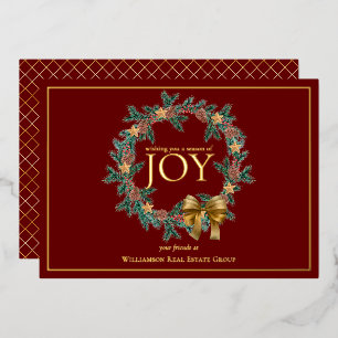 Season of Joy Chrstmas Wreath Business Foil Holida
