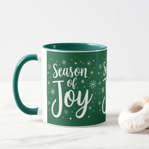 Season Of Joy Elegant Script Christmas Coffee Mug