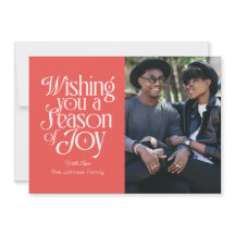 Season of Joy Holiday Photo Card Personalised