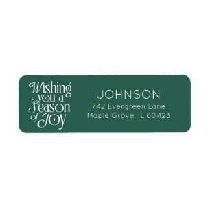 Season of Joy Holiday Return Address