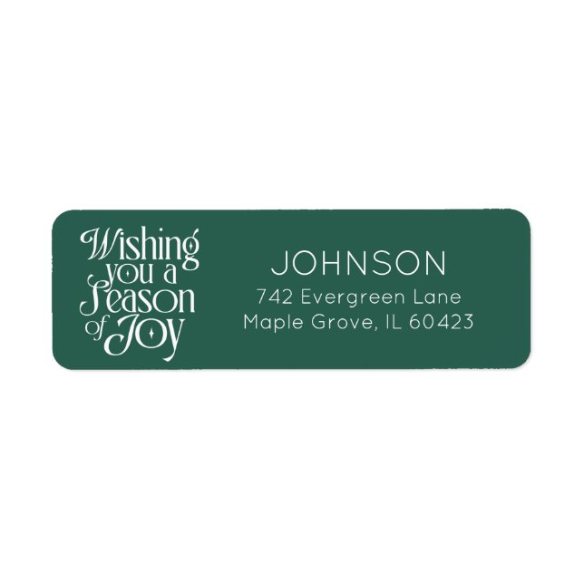 Season of Joy Holiday Return Address (Front)