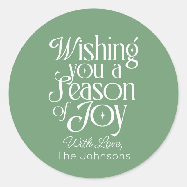 Season of Joy Holiday Sticker Personalised (Front)
