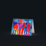 Season of Miracles Menorah Holiday Card<br><div class="desc">"Chag Chanukah Sameach" means Happy Hanukkah! This colorful art-card will illuminate the love in your heart for your friends and family. Light the Hanukkah spirit with your tribe,  near and far!</div>