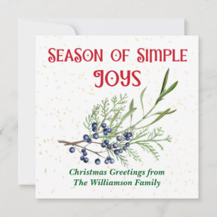 Season of Simple Joys Blue Juniper Christmas Holiday Card