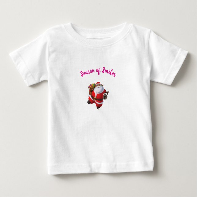 Season of Smiles – Cute Baby Christmas T-Shirt (Front)